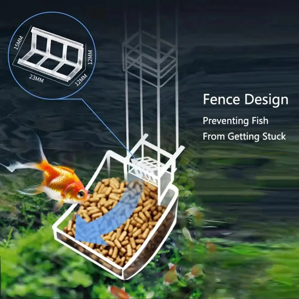 New Transparent Aquarium Fish Tank Feeder Tube Acrylic Fixed Point Fish Tank Food Dispenser with Suction Cup Durable Feeder Bowl