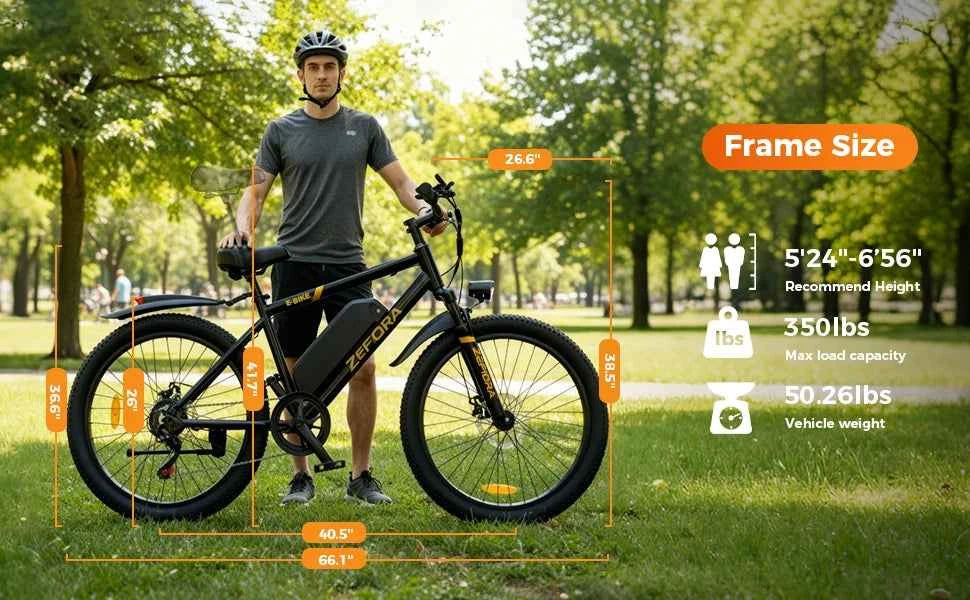 500W Adult Electric Bike 25MPH 48V15AH Mountain Electric Bicycle Outdoor Sports 26 Inch Fat Tire Motorcycle E Bike