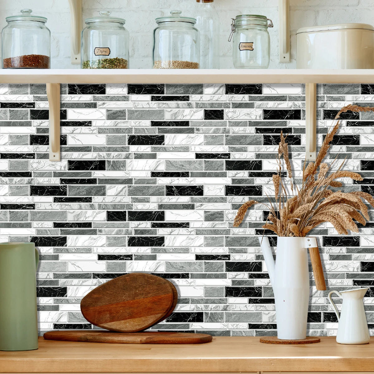 12/24/48 pezzi adesivo per piastrelle stacca e incolla adesivo autoadesivo sul backsplash per piastrelle per cucina, bagno, decorazione della camera da letto