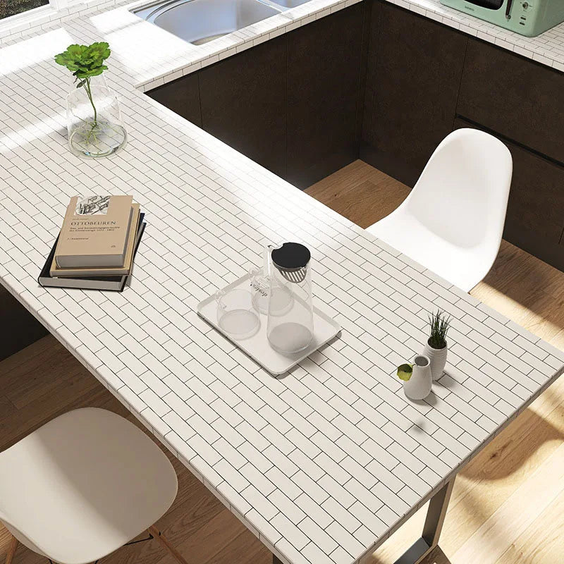 Armadi da cucina Carta da parati Adesivi murali Mattone bianco Impermeabile e resistente all'olio 40 cm Adesivo resistente alle alte temperature per la casa