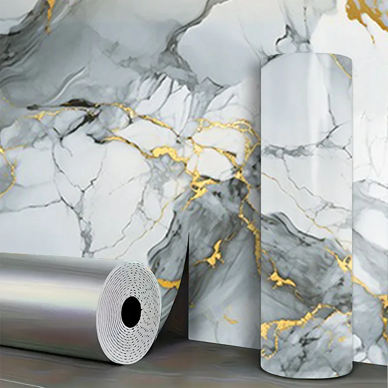 Pannello da parete con motivo in marmo in stile europeo, carta da parati staccabile e incollata, arte decorativa da parete per soggiorno, camera da letto, decorazione domestica