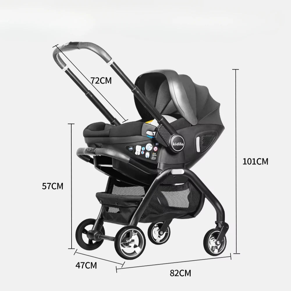 3 in 1 Newborn Baby Stroller Portable Child Car Seat Luxury Baby Stroller Foldable Baby Carriage two-way adjustable armrests