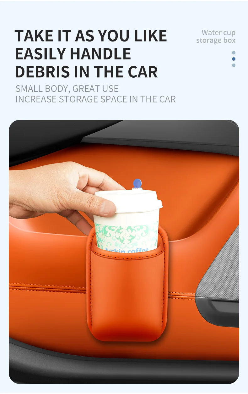 Car Door Beverage Cup Holder And Mobile Phone Storage Box Vehicle Seat Back Interior Organization Bucket