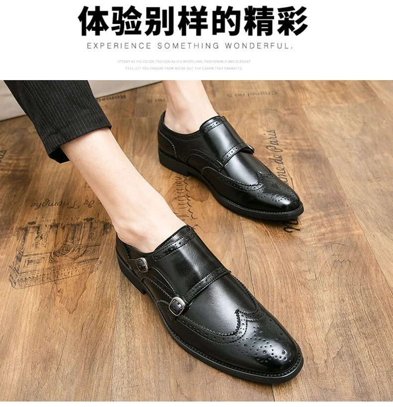 Formal Leather Shoes For Men Classic Casual Business Shoes Men High Quality Men's Dress Shoes Wedding Offcie Social Brogues Shoe