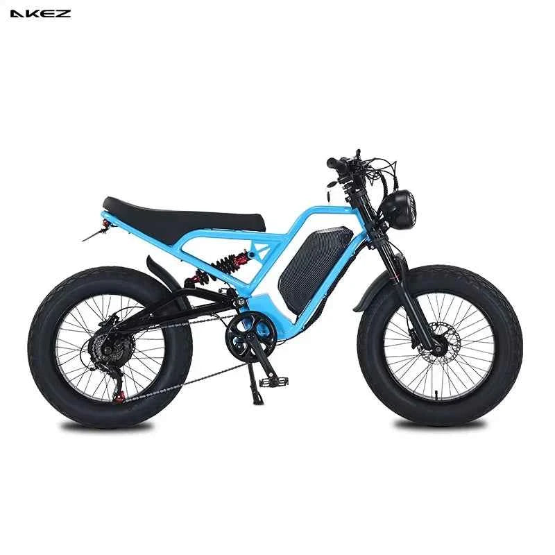 Electric Bicycle AKEZ Dual shock absorption 1500W motor 48V18AH battery Electric Bike 20 inch tire fat mountain off-road E-Bike