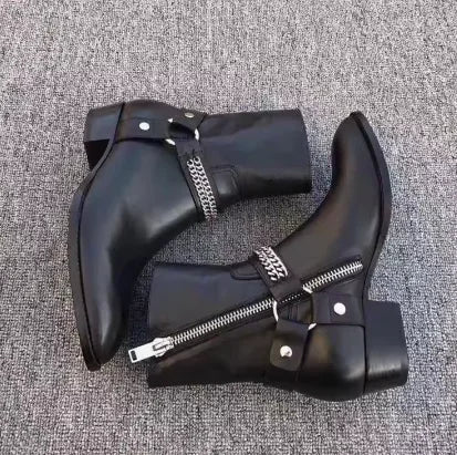 Autumn Brown Ankle Boots Men Catwalk Brown Genuine Leather Ankle Short Boots Designer Handmade British Style Men's Chelsea Boots