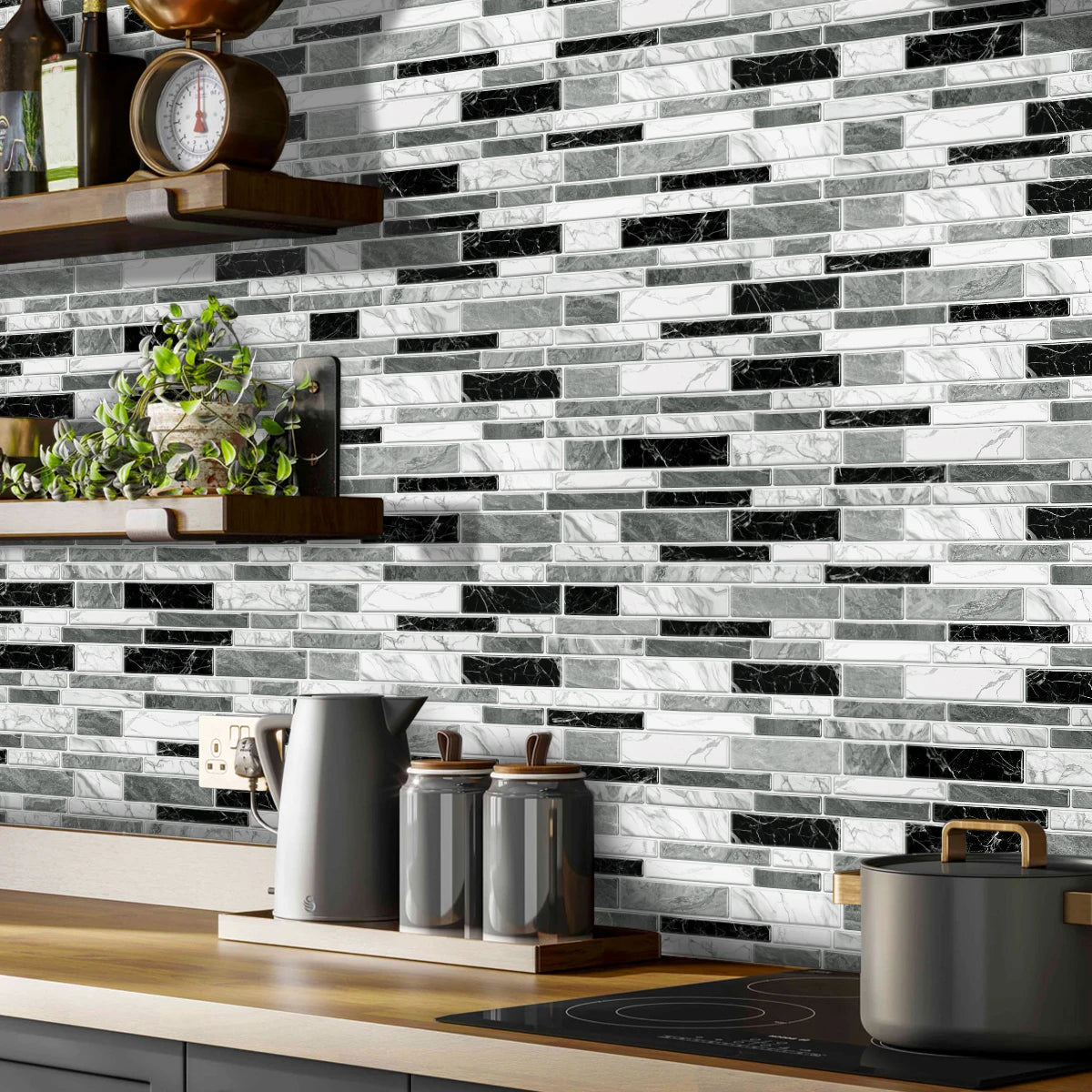 12/24/48 pezzi adesivo per piastrelle stacca e incolla adesivo autoadesivo sul backsplash per piastrelle per cucina, bagno, decorazione della camera da letto