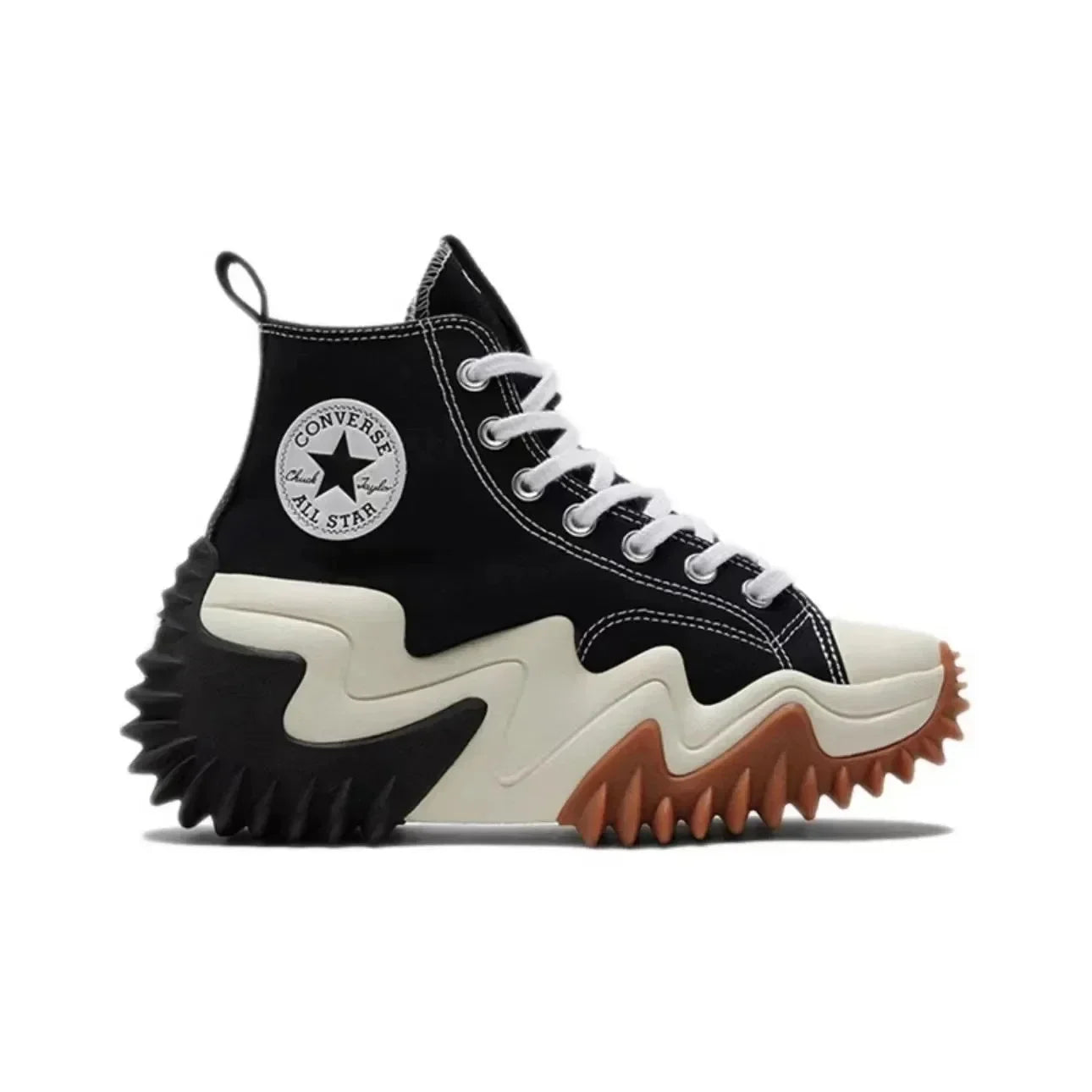 Converse Run Star Motion Future Radio Wave Thick-soled Height-enhancing Platform Shoes for Men and Women High-top Canvas Shoes