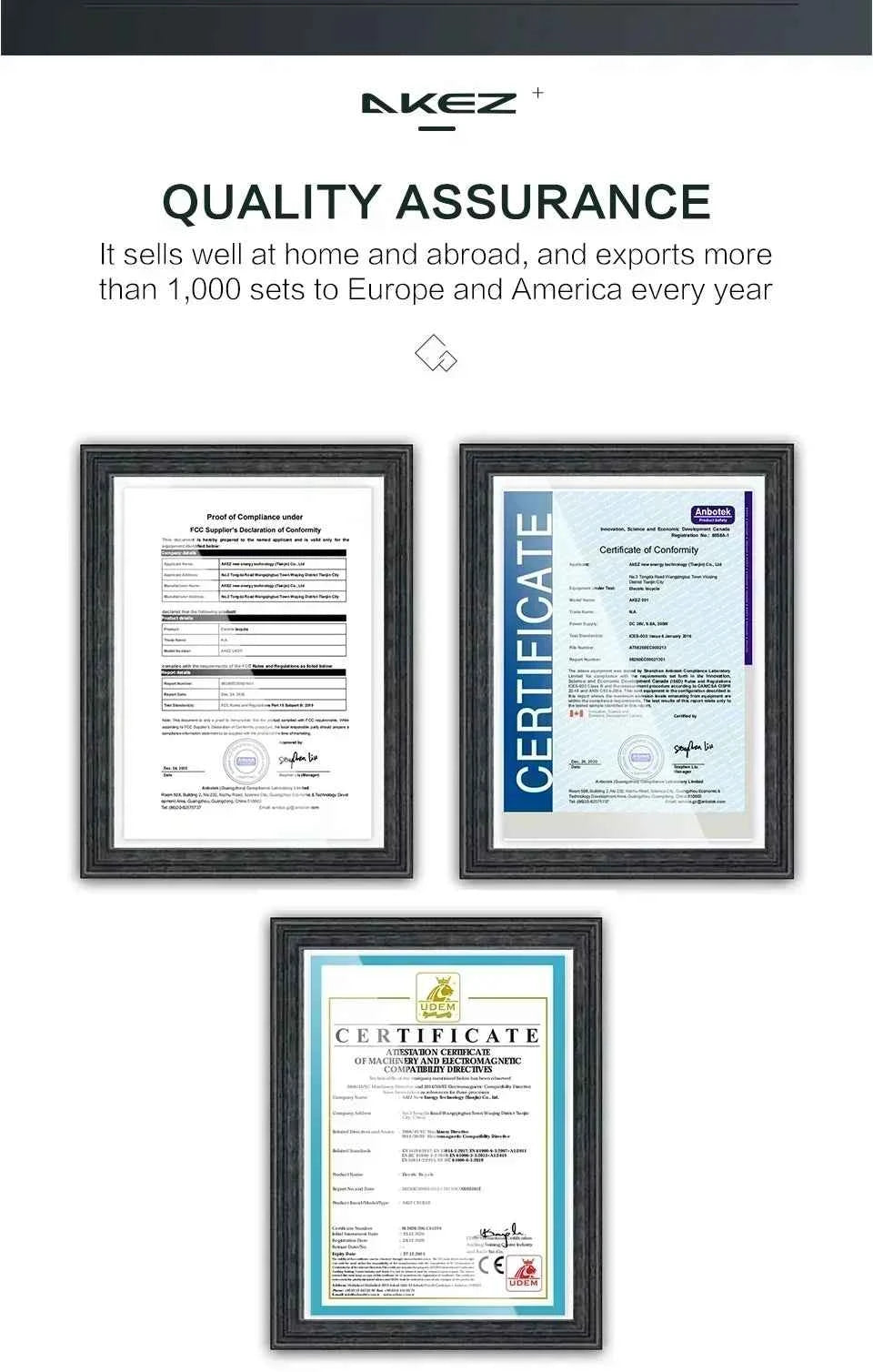 Mountain Adult Akez Electric Bicycler 1500W motor 48V 36AH Removable lithium Battery E bike 20 inch Tire Off-road Electric Bike