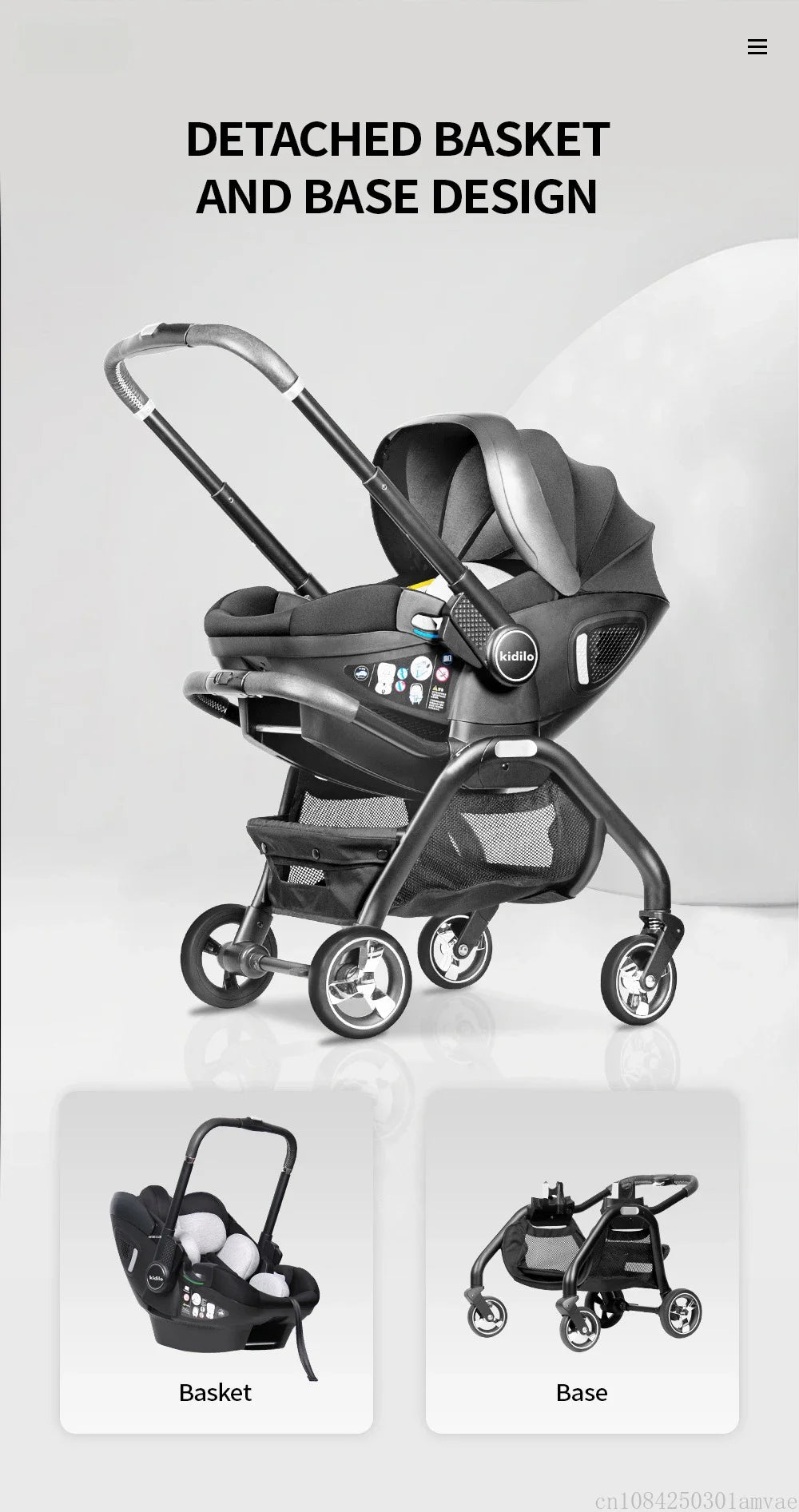 3 in 1 Newborn Baby Stroller Portable Child Car Seat Luxury Baby Stroller Foldable Baby Carriage two-way adjustable armrests