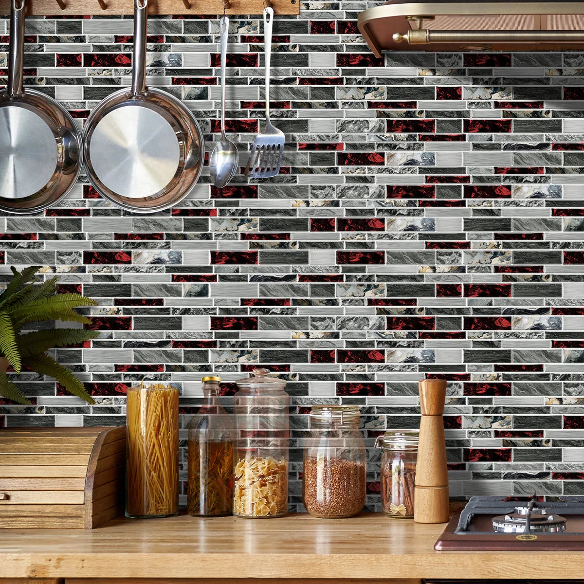 12/24/48 pezzi adesivo per piastrelle stacca e incolla adesivo autoadesivo sul backsplash per piastrelle per cucina, bagno, decorazione della camera da letto