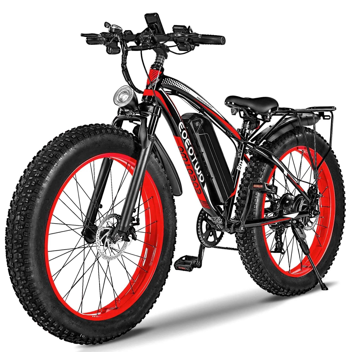 EOEOTWO E01 Electric Bike for Adults 1500W Peak Motor 26" Fat Tire Ebike 34MPH 60Miles Range UL2849 Certified Mountain Bicycle