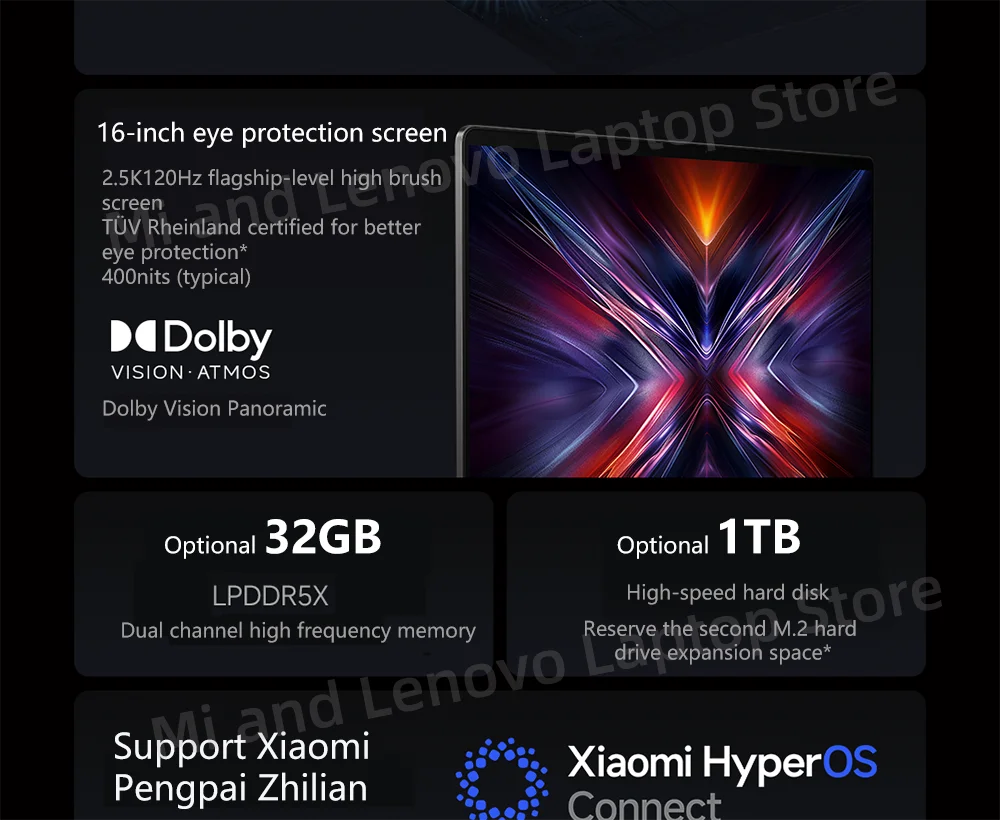 Xiaomi REDMI Book 16 2025 Core7-240H 32GB+1TB 16inch 2.5K 120Hz Screen