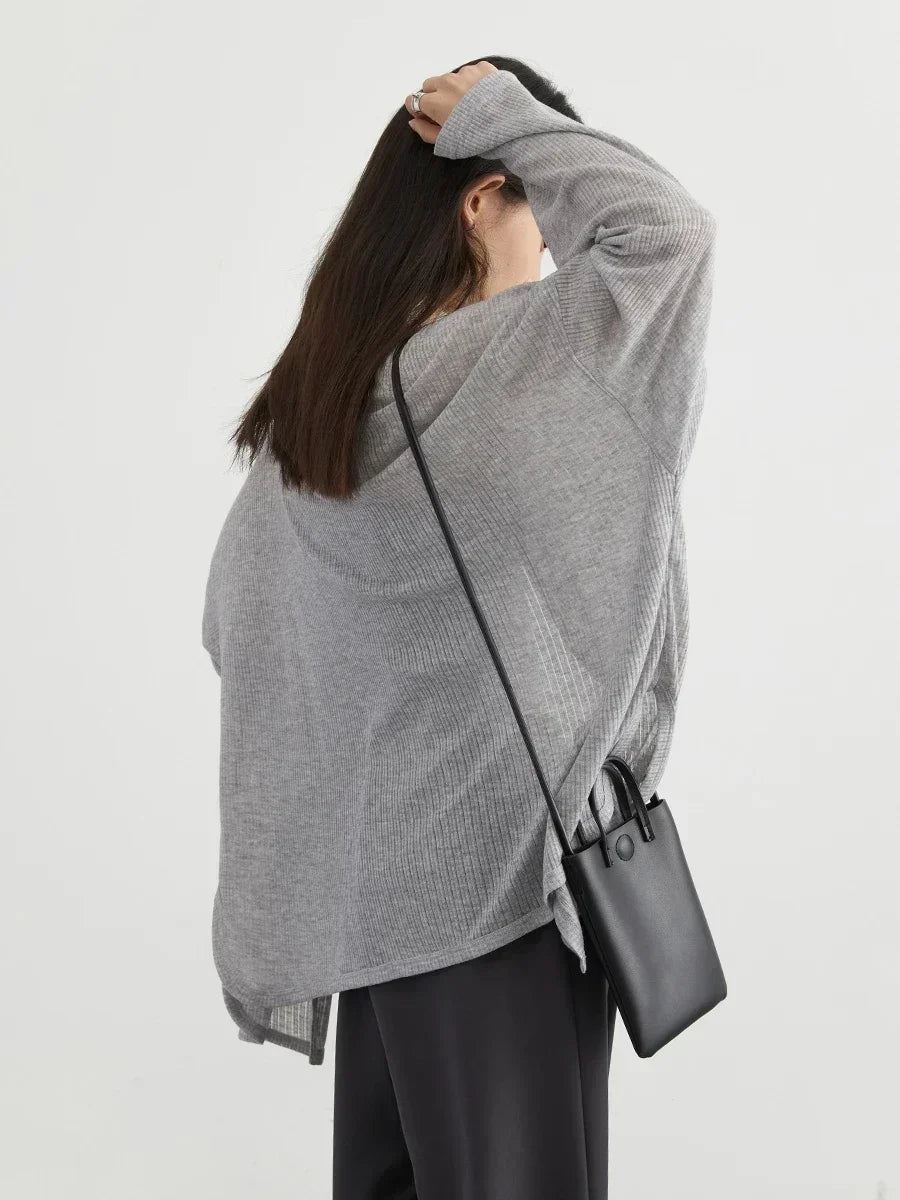 Women's Lightweight V-Neck Long Sleeve Cardigan Top, Sun Protection Spring Summer Autumn Jacket for Casual Daily Outwear