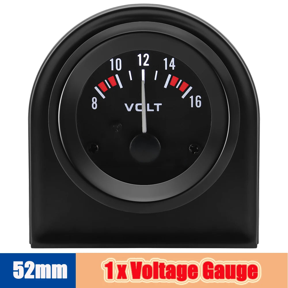 Auto Temperature Meter with Sensor 1/8 NPT 52mm LED Digital Oil /Water Temp Indicator PSI Oil Press Black Gauge Fit Gasoline Car