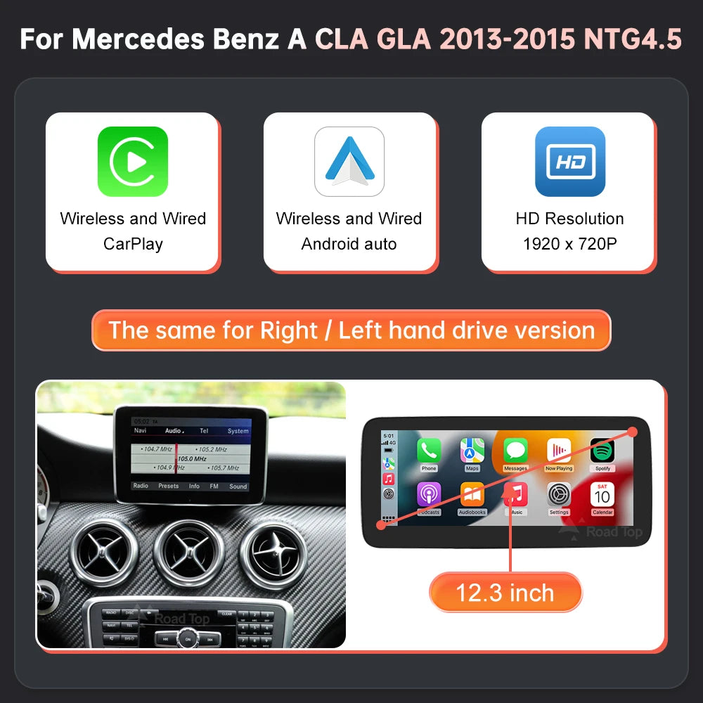 1920*720 Touch Screen Display Multimediale Per Auto Per Benz AB CLA GLA W176 W463 W246 2013-2015 NTG4.5 Wireless Carplay Android Auto