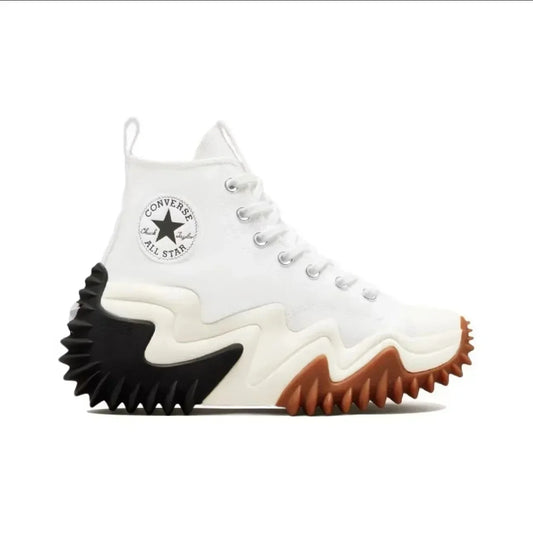 Converse Run Star Motion Future Radio Wave Thick-soled Height-enhancing Platform Shoes for Men and Women High-top Canvas Shoes