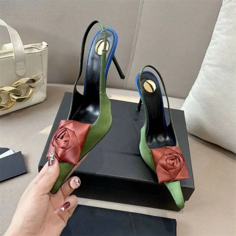 2026 Summer Women's New Pointed Shallow Mouth Sandals Fashion Show Party Wedding Women's Large Size Stiletto Sandals